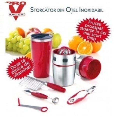 Storcator fructe si legume Pro V Juicer + BONUS SHAKER